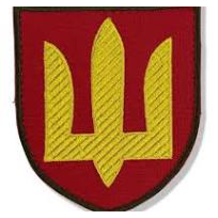 Шеврон Тризуб жовтий на червоному (ВВ)