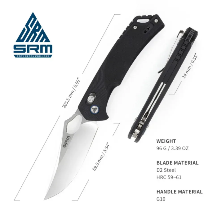 Ніж складний SRM Retriever 9202 чорний