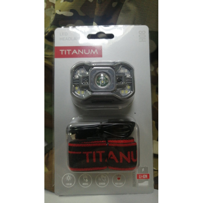 Налобний світлодіодний ліхтарик TITANUM червоне світло TLF-H08 110Lm 8500/7700K