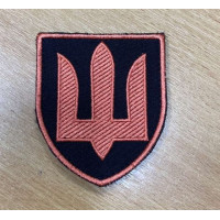 Шеврон Тризуб червоний на чорному