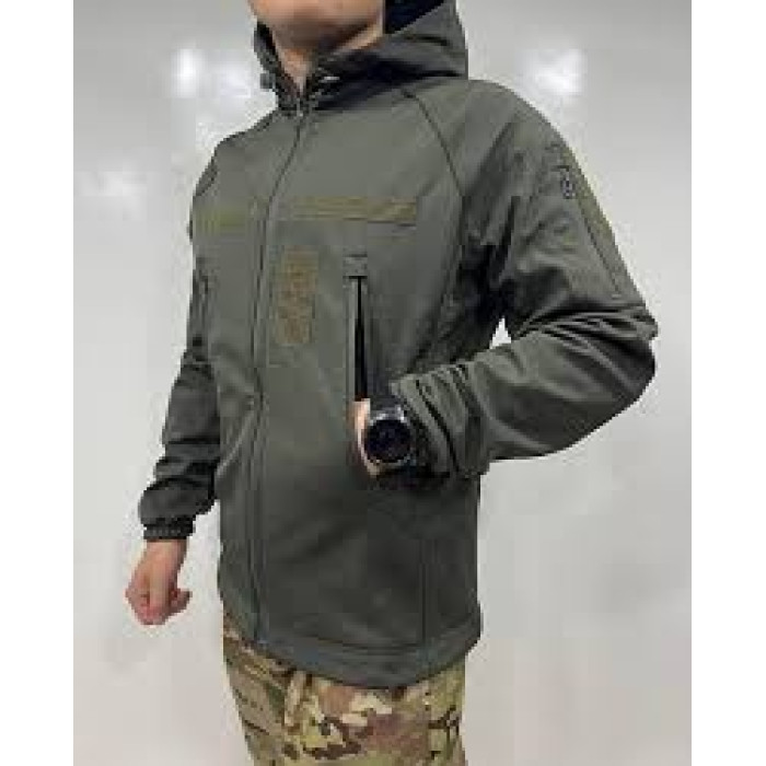 Куртка Softshell олива темна з капюшоном Б