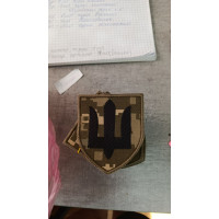 Шеврон Тризуб чорний на пікселі (ВВ)