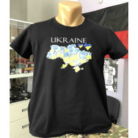 Футболка жіноча чорна UKRAINE р.44 (ВВ)
