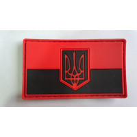 Шеврон (гума) герб на прапорі червоно-чорний 7*5
