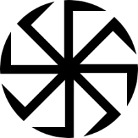 Шеврон коловрат чорний/білий ВВ