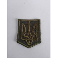 Шеврон кокарда ромб Тризуб ЗСУ олива на липучці (ВВ)