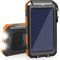 Павербанк з сонячною батареєю помаранчевий 20000 mAh