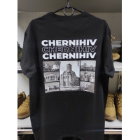Футболка чорна з принтом Чернігів фото (ВВ) р.52