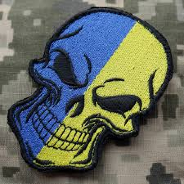 ШЕВРОН ЧЕРЕП ЖОВТО БЛАКИТНИЙ ВВ